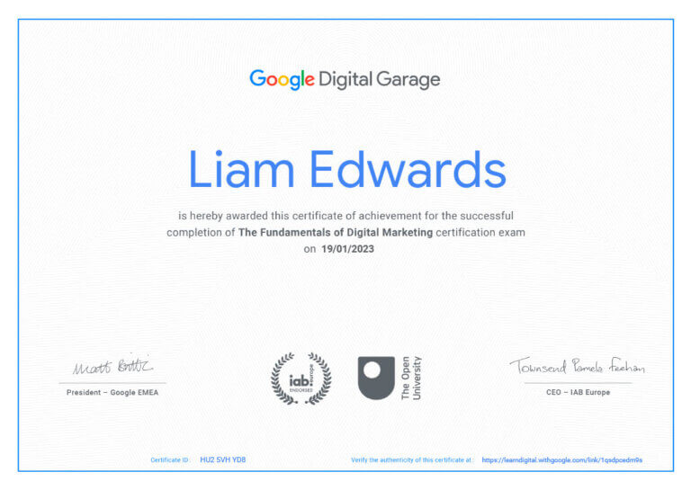 Google Digital Marketing Certificate